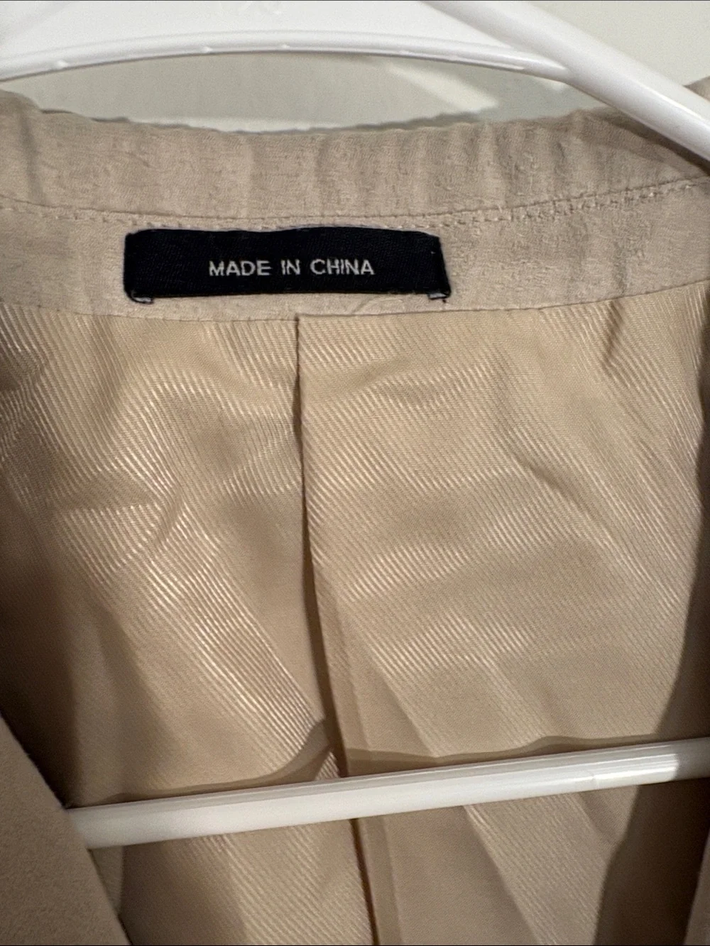 Chaps Light Beige Suede Blazer Jacket